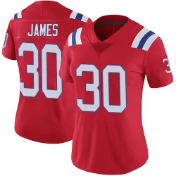 Women's DJ James New England Patriots No.30 Limited Vapor Untouchable Alternate Jersey - Red