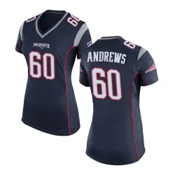 Women's David Andrews New England Patriots No.60 Game Team Color Jersey - Navy Blue