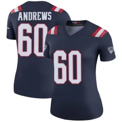 Women's David Andrews New England Patriots No.60 Legend Color Rush Jersey - Navy