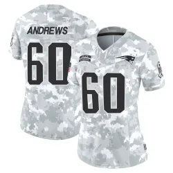 Women's David Andrews New England Patriots No.60 Limited 2024 Salute to Service Jersey - Arctic Camo