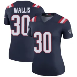 Women's David Wallis New England Patriots No.30 Legend Color Rush Jersey - Navy