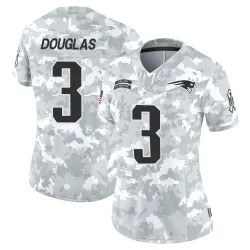 Women's DeMario Douglas New England Patriots No.3 Limited 2024 Salute to Service Jersey - Arctic Camo