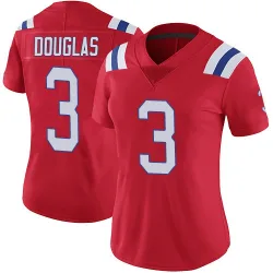Women's DeMario Douglas New England Patriots No.3 Limited Vapor Untouchable Alternate Jersey - Red