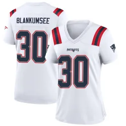 Women's Demeer Blankumsee New England Patriots No.30 Game Jersey - White