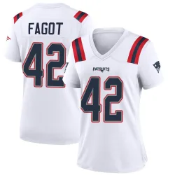 Women's Diego Fagot New England Patriots No.42 Game Jersey - White