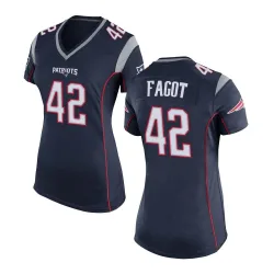 Women's Diego Fagot New England Patriots No.42 Game Team Color Jersey - Navy Blue