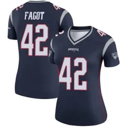 Women's Diego Fagot New England Patriots No.42 Legend Jersey - Navy
