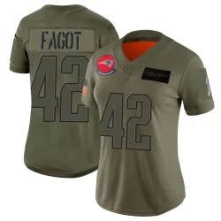 Women's Diego Fagot New England Patriots No.42 Limited 2019 Salute to Service Jersey - Camo