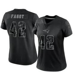 Women's Diego Fagot New England Patriots No.42 Limited Reflective Jersey - Black