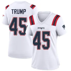 Women's Donald Trump New England Patriots No.45 Game Jersey - White