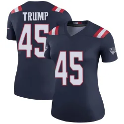 Women's Donald Trump New England Patriots No.45 Legend Color Rush Jersey - Navy