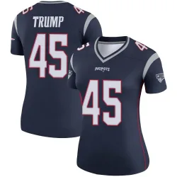 Women's Donald Trump New England Patriots No.45 Legend Jersey - Navy