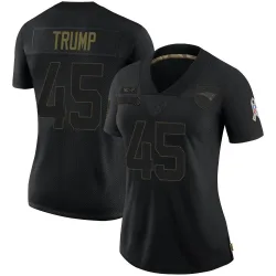 Women's Donald Trump New England Patriots No.45 Limited 2020 Salute To Service Jersey - Black