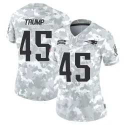 Women's Donald Trump New England Patriots No.45 Limited 2024 Salute to Service Jersey - Arctic Camo