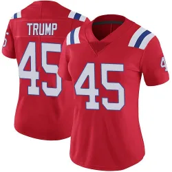 Women's Donald Trump New England Patriots No.45 Limited Vapor Untouchable Alternate Jersey - Red