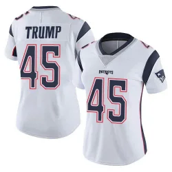 Women's Donald Trump New England Patriots No.45 Limited Vapor Untouchable Jersey - White