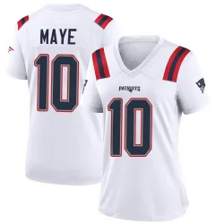 Women's Drake Maye New England Patriots No.10 Game Jersey - White