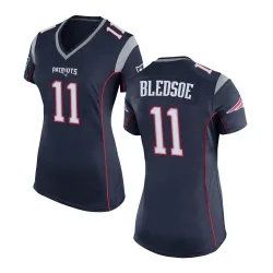 Women's Drew Bledsoe New England Patriots No.11 Game Team Color Jersey - Navy Blue