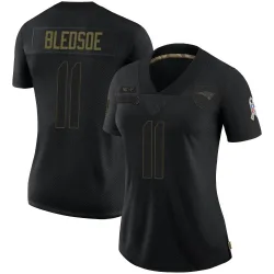Women's Drew Bledsoe New England Patriots No.11 Limited 2020 Salute To Service Jersey - Black