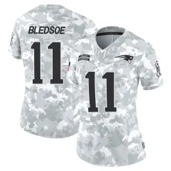 Women's Drew Bledsoe New England Patriots No.11 Limited 2024 Salute to Service Jersey - Arctic Camo