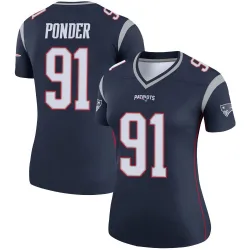 Women's Elijah Ponder New England Patriots No.91 Legend Jersey - Navy