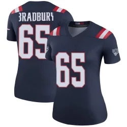 Women's Garrett Bradbury New England Patriots No.65 Legend Color Rush Jersey - Navy