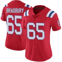 Women's Garrett Bradbury New England Patriots No.65 Limited Vapor Untouchable Alternate Jersey - Red