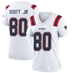 Women's Gee Scott Jr. New England Patriots No.80 Game Jersey - White