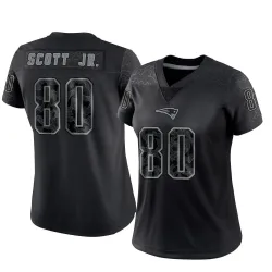 Women's Gee Scott Jr. New England Patriots No.80 Limited Reflective Jersey - Black