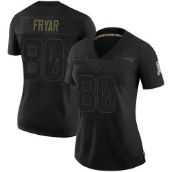 Women's Irving Fryar New England Patriots No.80 Limited 2020 Salute To Service Jersey - Black