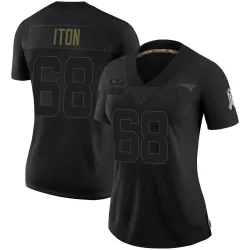 Women's Isaiah Iton New England Patriots No.68 Limited 2020 Salute To Service Jersey - Black