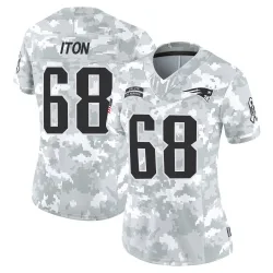 Women's Isaiah Iton New England Patriots No.68 Limited 2024 Salute to Service Jersey - Arctic Camo