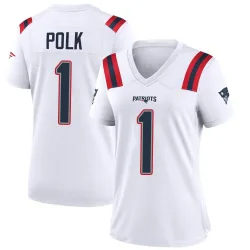 Women's Ja'Lynn Polk New England Patriots No.1 Game Jersey - White