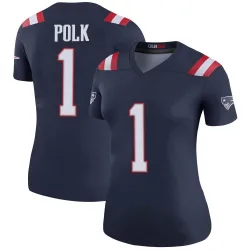 Women's Ja'Lynn Polk New England Patriots No.1 Legend Color Rush Jersey - Navy