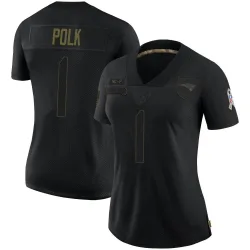 Women's Ja'Lynn Polk New England Patriots No.1 Limited 2020 Salute To Service Jersey - Black
