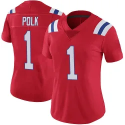 Women's Ja'Lynn Polk New England Patriots No.1 Limited Vapor Untouchable Alternate Jersey - Red
