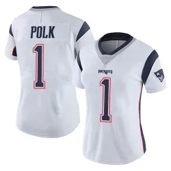Women's Ja'Lynn Polk New England Patriots No.1 Limited Vapor Untouchable Jersey - White