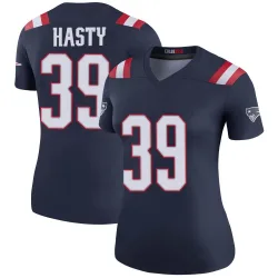 Women's JaMycal Hasty New England Patriots No.39 Legend Color Rush Jersey - Navy