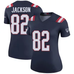 Women's JaQuae Jackson New England Patriots No.82 Legend Color Rush Jersey - Navy