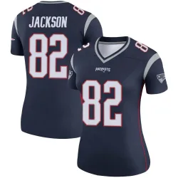 Women's JaQuae Jackson New England Patriots No.82 Legend Jersey - Navy