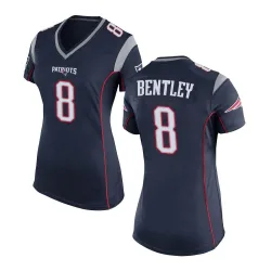 Women's Ja'Whaun Bentley New England Patriots No.8 Game Team Color Jersey - Navy Blue