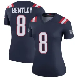 Women's Ja'Whaun Bentley New England Patriots No.8 Legend Color Rush Jersey - Navy