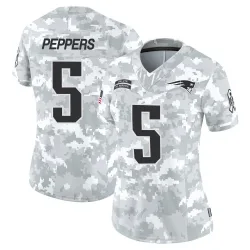 Women's Jabrill Peppers New England Patriots No.5 Limited 2024 Salute to Service Jersey - Arctic Camo