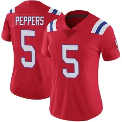Women's Jabrill Peppers New England Patriots No.5 Limited Vapor Untouchable Alternate Jersey - Red