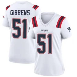 Women's Jack Gibbens New England Patriots No.51 Game Jersey - White
