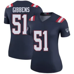 Women's Jack Gibbens New England Patriots No.51 Legend Color Rush Jersey - Navy