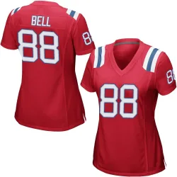 Women's Jaheim Bell New England Patriots No.88 Game Alternate Jersey - Red