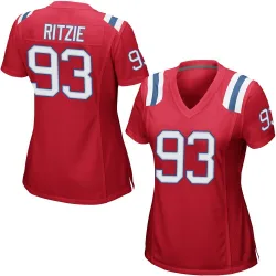 Women's Jahvaree Ritzie New England Patriots No.93 Game Alternate Jersey - Red