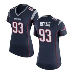 Women's Jahvaree Ritzie New England Patriots No.93 Game Team Color Jersey - Navy Blue