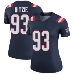 Women's Jahvaree Ritzie New England Patriots No.93 Legend Color Rush Jersey - Navy